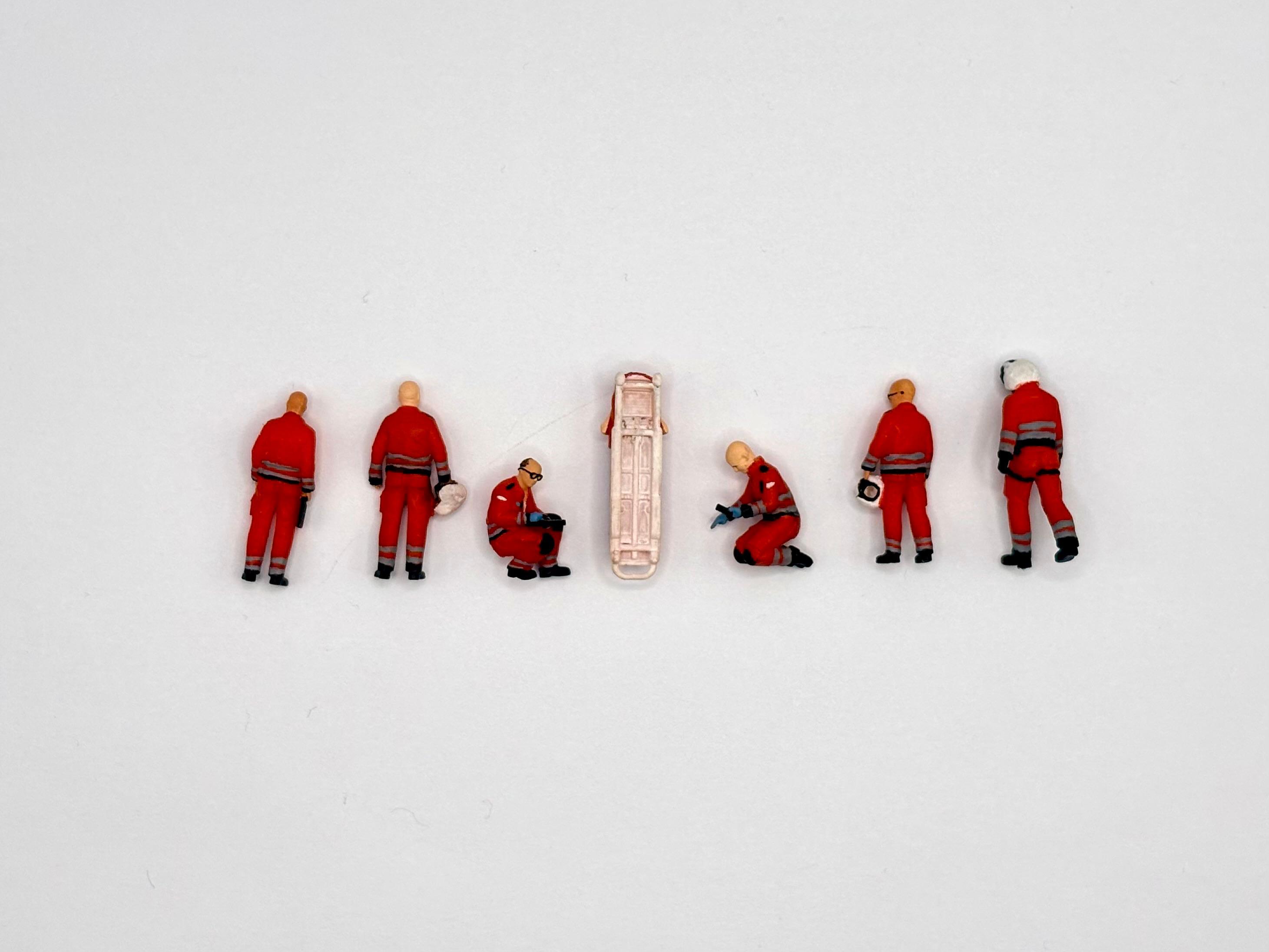 Ensemble d'équipage d'hélicoptère DRF 7 figurines miniatures