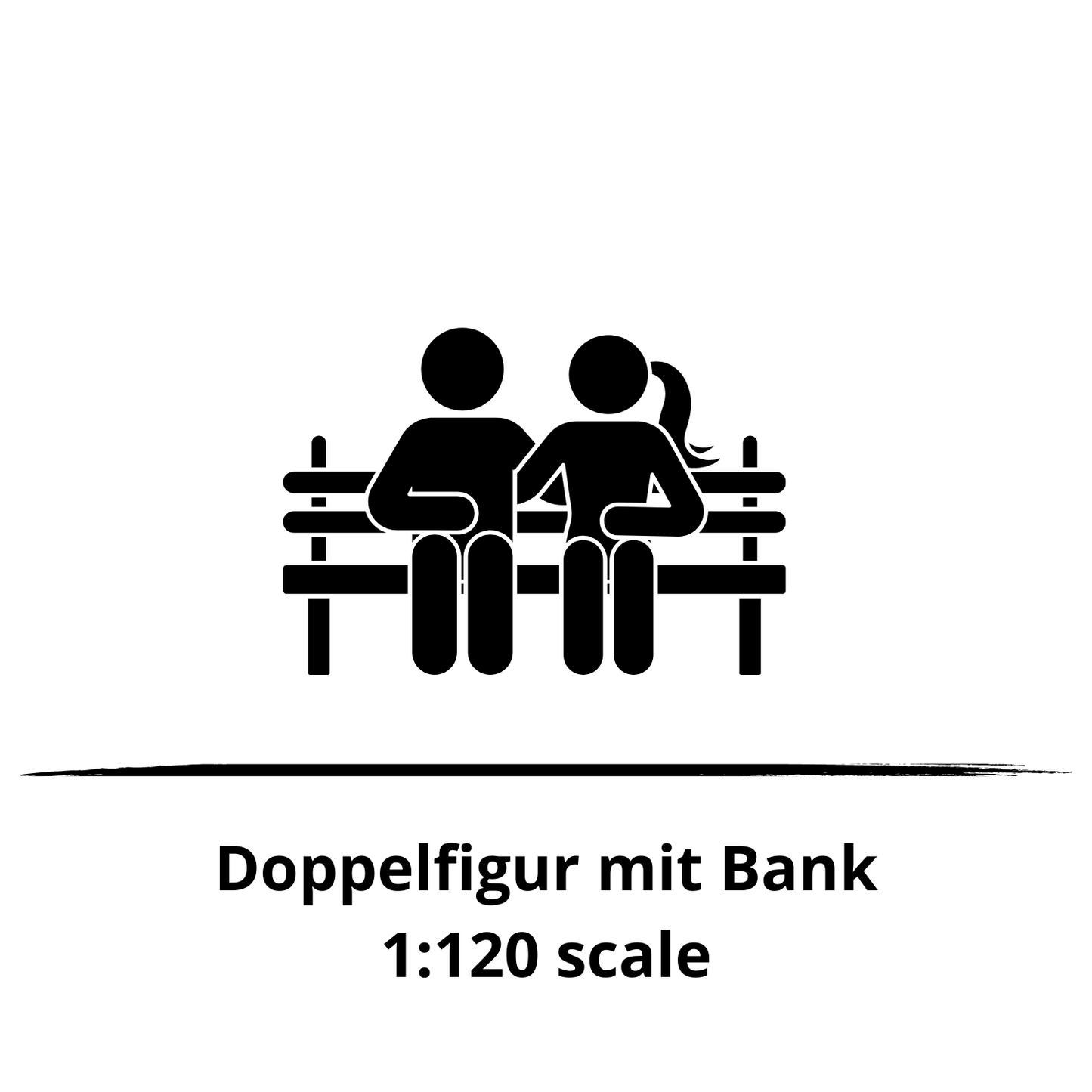 1:120 Doppelfigur mit Bank