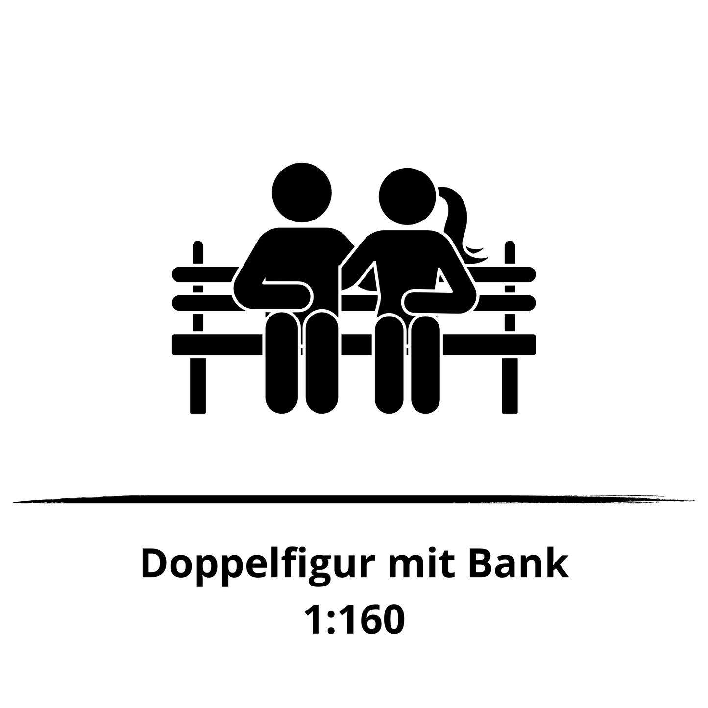 1:160 Doppelfigur mit Bank