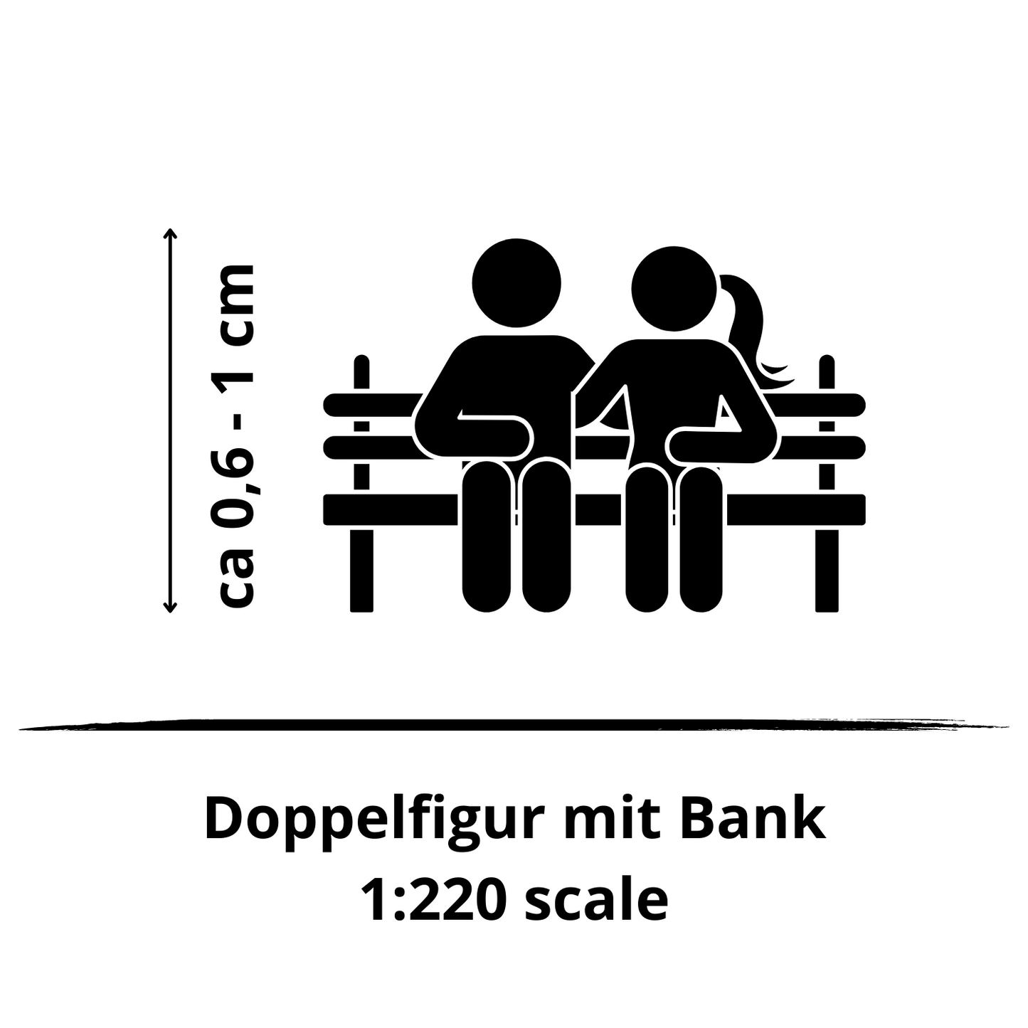 1:220 Doppelfigur mit Bank