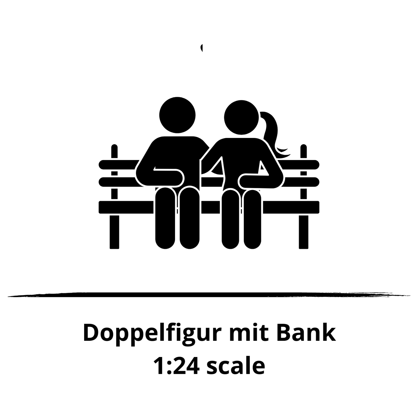 1:24 Doppel Figur mit Bank