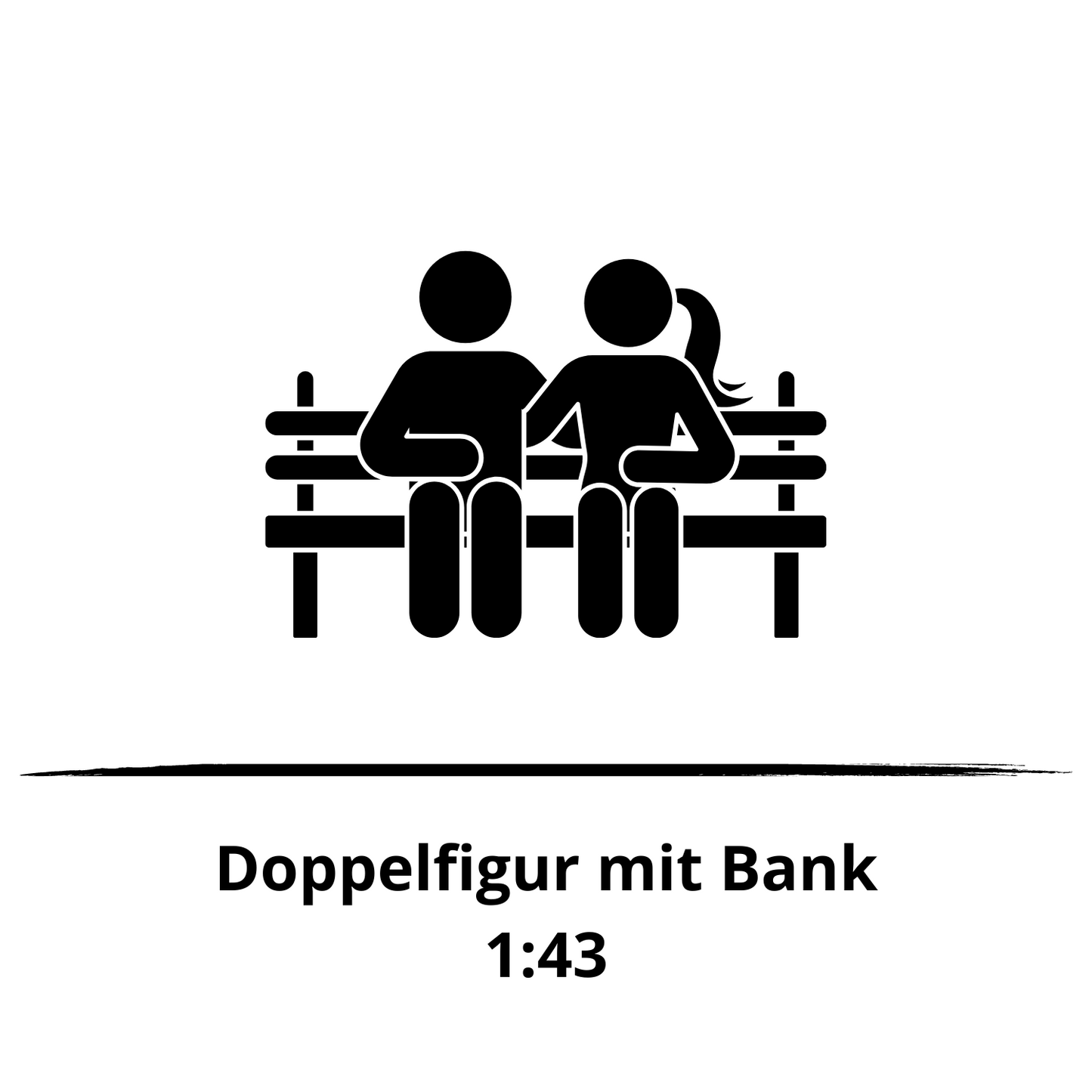 1:43 Doppel Figur mit Bank